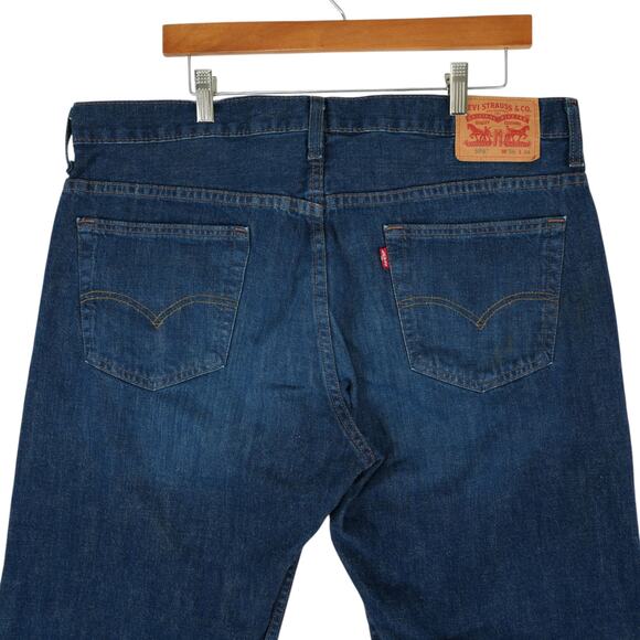 Levis 569 Jeans Mens 36x34 Blue Loose Straight Leg 100% Cotton Dark Wash Denim - Picture 4 of 14